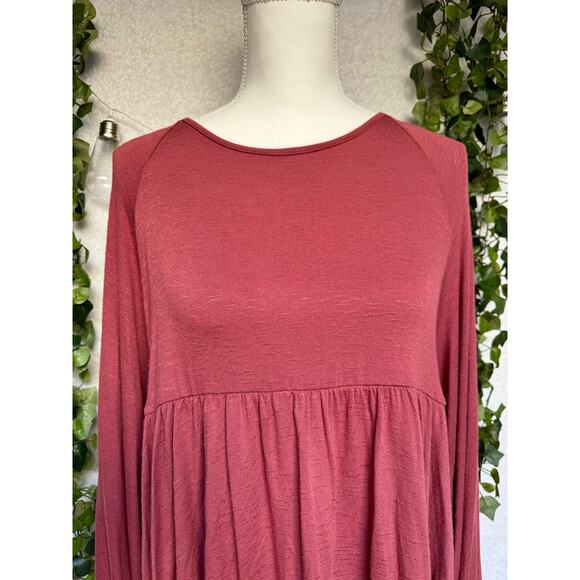 New Altar'd State Red Cropped Ruffled Long Sleeve Top Women's Medium - Picture 5 of 11